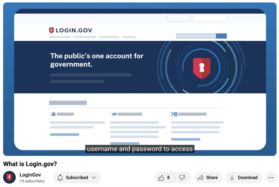 Blue and white-themed webpage screenshot from a YouTube video on the new channel